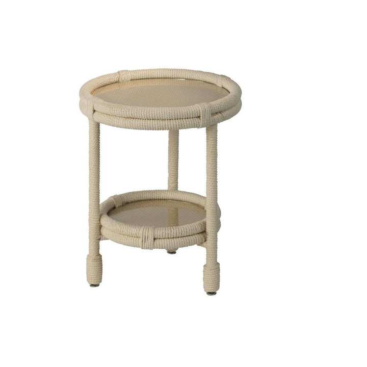 Delta Side Table in White Rope-Jamie Young-JAMIEYO-20DELT-STWH-Side Tables-1-France and Son