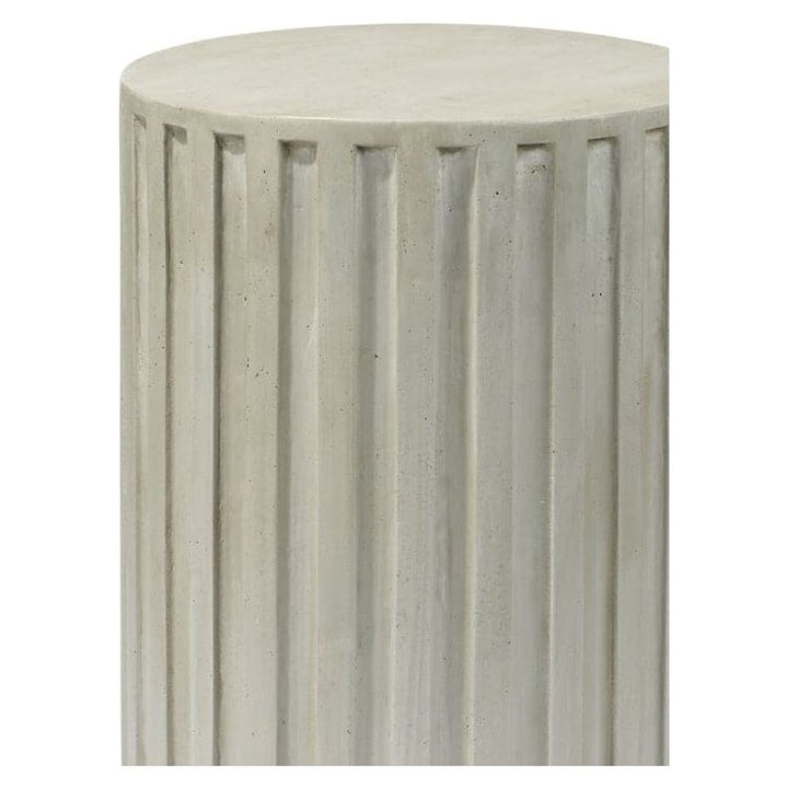 Fluted Column Side Table-Jamie Young-JAMIEYO-20FLUT-STGR-Side TablesGrey-4-France and Son