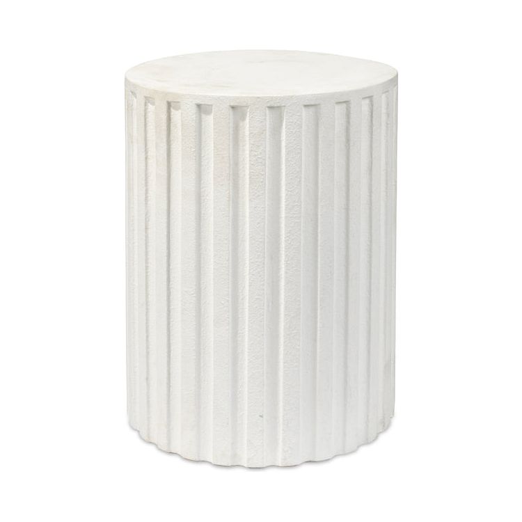 Fluted Column Side Table-Jamie Young-JAMIEYO-20FLUT-STWH-Side TablesWhite-2-France and Son