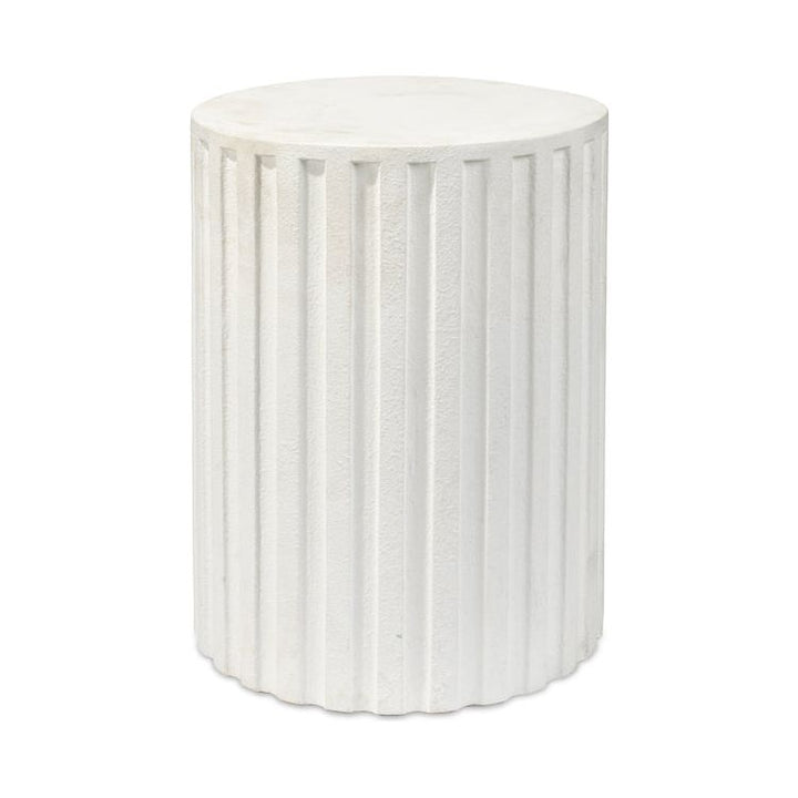 Fluted Column Side Table-Jamie Young-JAMIEYO-20FLUT-STWH-Side TablesWhite-2-France and Son