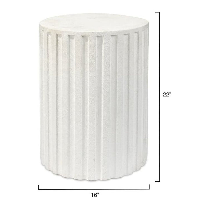 Fluted Column Side Table-Jamie Young-JAMIEYO-20FLUT-STGR-Side TablesGrey-6-France and Son