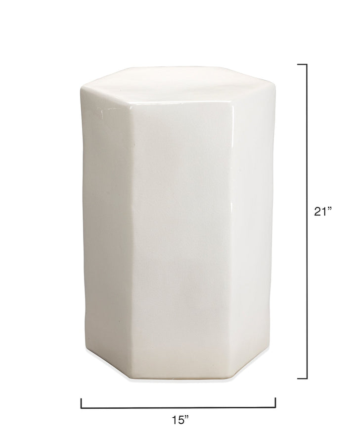 Large Porto Side Table in White Ceramic-Jamie Young-JAMIEYO-20PORT-LGWH-Side Tables-4-France and Son