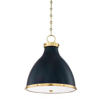 Painted No. 3 Two Light Small Pendant-Hudson Valley-HVL-MDS361-AGB/DBL-PendantsAged Brass/Darkest Blue-1-France and Son