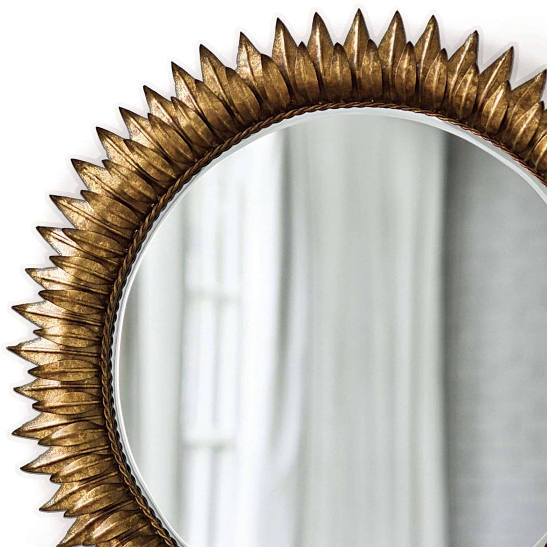 Sun Flower Mirror Small (Antique Gold)