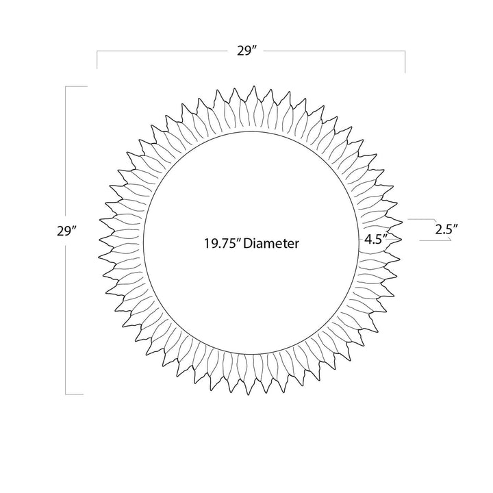 Sun Flower Mirror Small (Antique Gold)