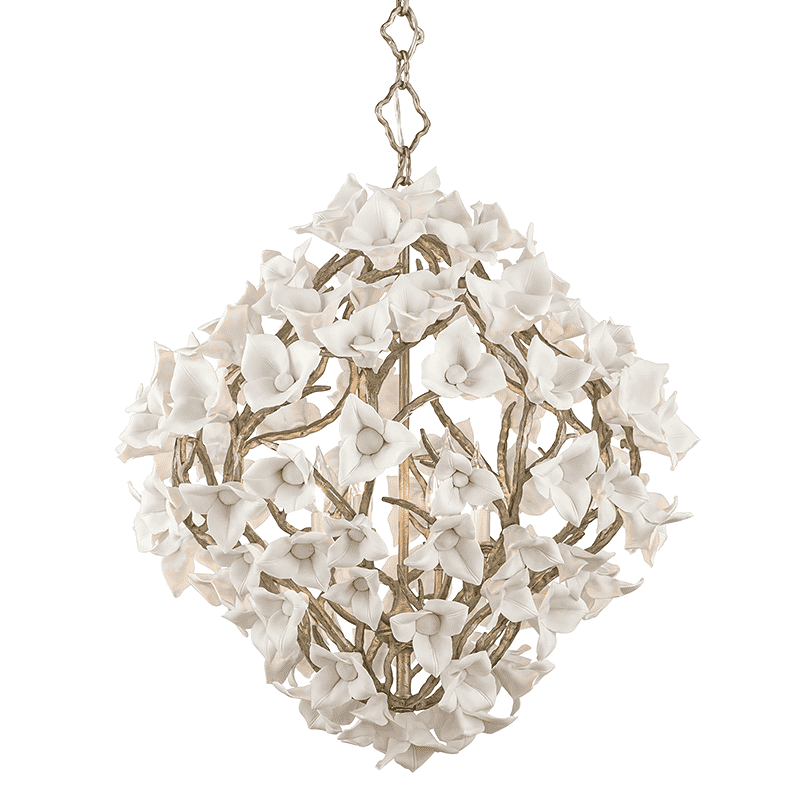 Lily 6Lt Pendant Enchanted Silver Leaf-Corbett Lighting-CORBETT-211-46-Pendants-1-France and Son