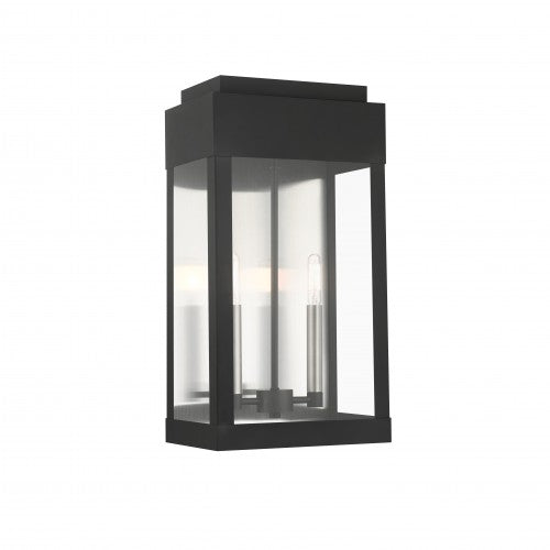 York 2 Light Outdoor Wall Lantern-Livex Lighting-LIVEX-21238-04-Outdoor Wall SconcesBlack-1-France and Son
