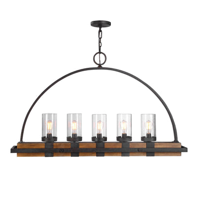 Atwood 5 Light Rustic Linear Chandelier-Uttermost-UTTM-21328-Pendants-1-France and Son