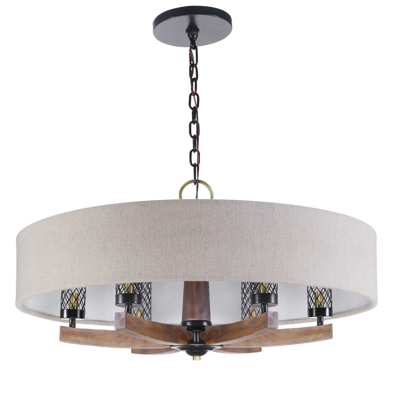Woodall 6 Light Drum Chandelier-Uttermost-UTTM-21331-Chandeliers-3-France and Son