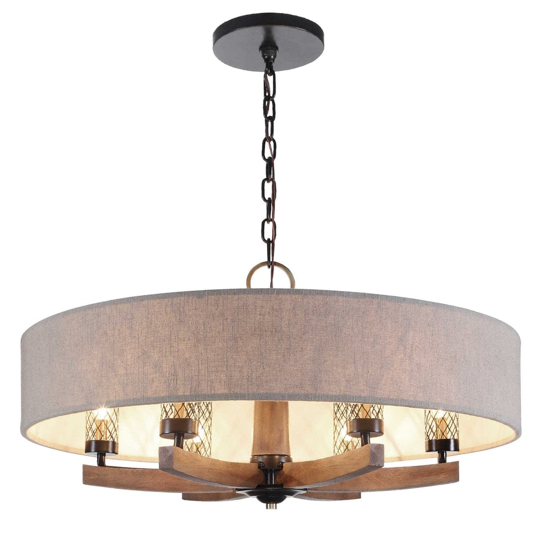 Woodall 6 Light Drum Chandelier-Uttermost-UTTM-21331-Chandeliers-4-France and Son