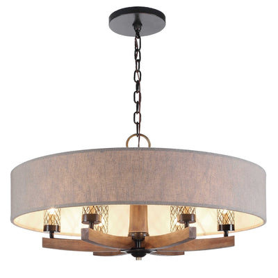 Woodall 6 Light Drum Chandelier-Uttermost-UTTM-21331-Chandeliers-4-France and Son