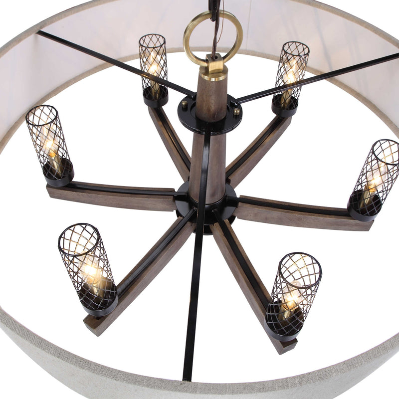 Woodall 6 Light Drum Chandelier-Uttermost-UTTM-21331-Chandeliers-5-France and Son