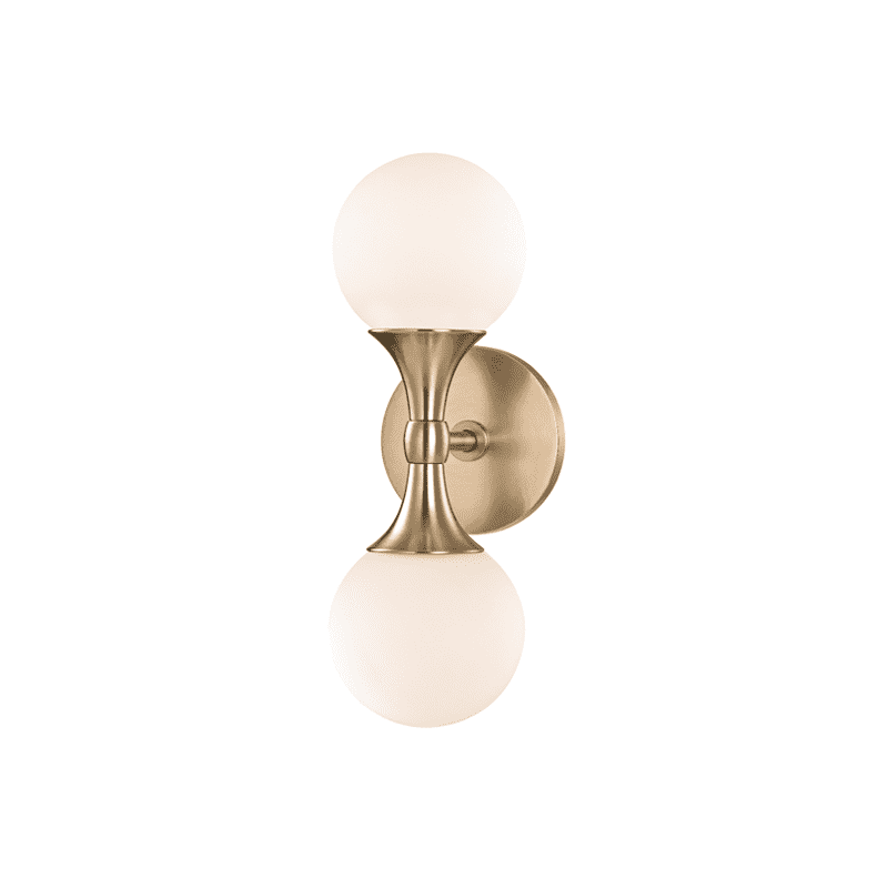 Astoria 2 Light Wall Sconce-Hudson Valley-HVL-3302-AGB-Wall LightingAged Brass-1-France and Son