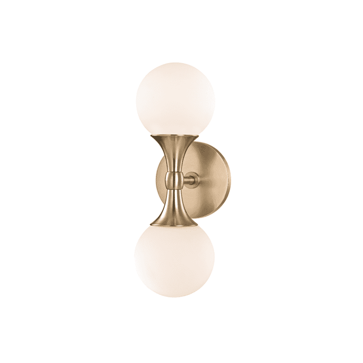 Astoria 2 Light Wall Sconce-Hudson Valley-HVL-3302-AGB-Wall LightingAged Brass-1-France and Son