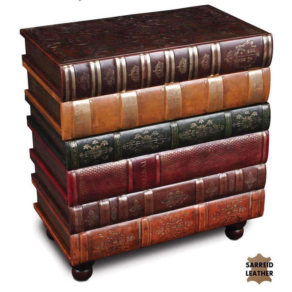 Florentine Books Chairside Chest-SARREID-SARREID-21619-Side Tables-1-France and Son