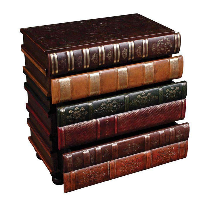 Florentine Books Chairside Chest-SARREID-SARREID-21619-Side Tables-3-France and Son