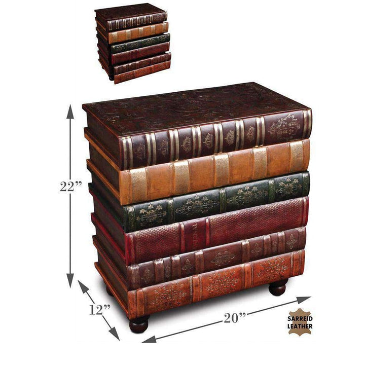 Florentine Books Chairside Chest-SARREID-SARREID-21619-Side Tables-2-France and Son