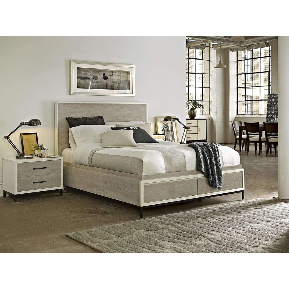 Curated Spencer Storage Bed-Universal Furniture-UNIV-219210SB-BedsQueen-Gray and Parchment-2-France and Son
