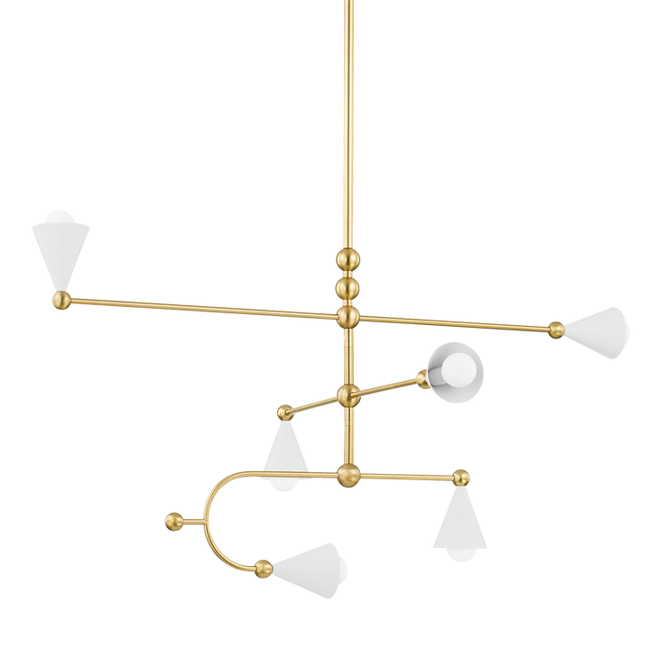 Hikari 6 Light Chandelier-Mitzi-HVL-H681806-AGB/SWH-Chandeliers-1-France and Son