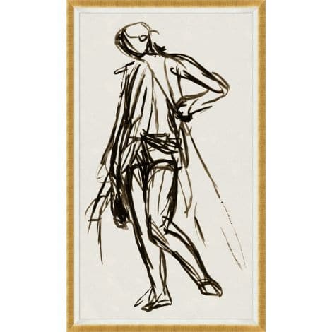 Oversized Nude-Wendover-WEND-22042-GOLD-Wall ArtII-Etched and Gold Frame-4-France and Son