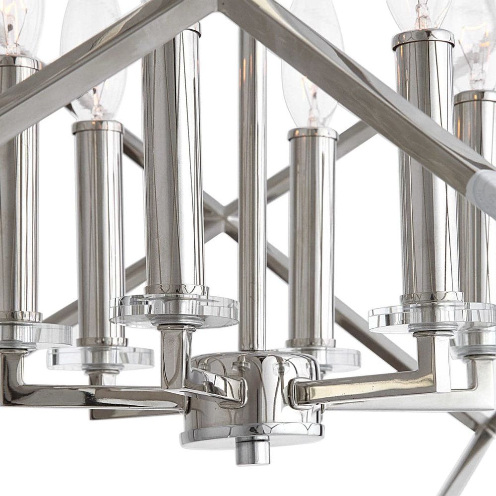 Euclid 6 Light Nickel Cube Pendant-Uttermost-UTTM-22122-Pendants-2-France and Son