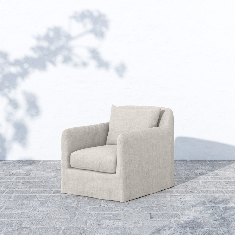 Broward Outdoor Swivel Chair-Four Hands-FH-223196-004-Outdoor Lounge ChairsCharcoal-3-France and Son