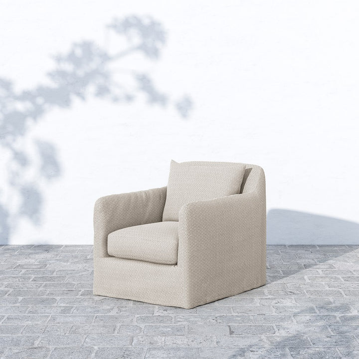 Broward Outdoor Swivel Chair-Four Hands-FH-223196-004-Outdoor Lounge ChairsCharcoal-4-France and Son