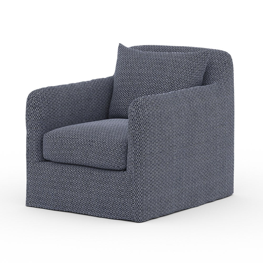 Broward Outdoor Swivel Chair-Four Hands-FH-223196-005-Outdoor Lounge ChairsFaye Navy-11-France and Son
