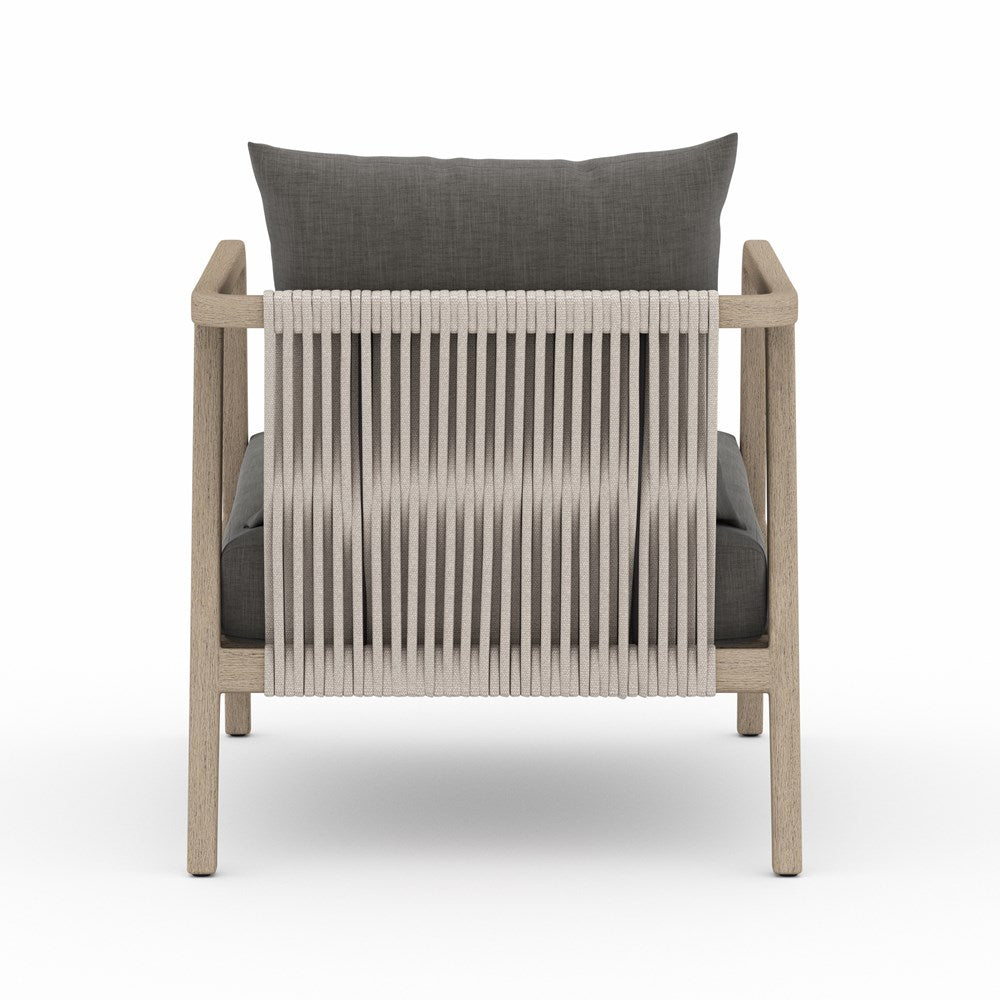 Numa Outdoor Chair-Four Hands-FH-223202-003-Lounge ChairsWashed Brown-Fsc / Thick Grey Rope-Charcoal-8-France and Son