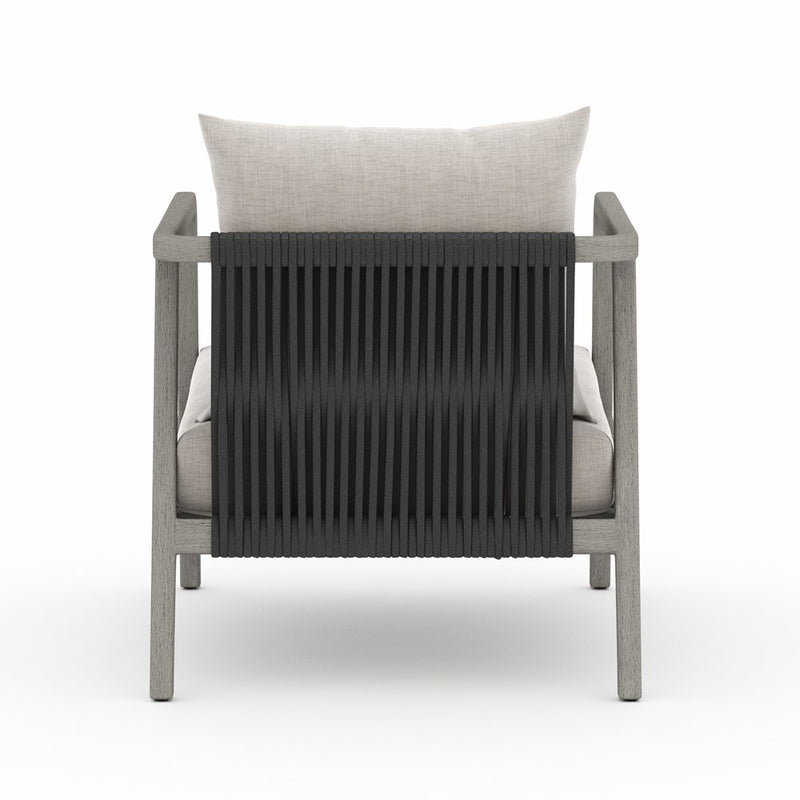 Numa Outdoor Chair-Four Hands-FH-223202-003-Lounge ChairsWashed Brown-Fsc / Thick Grey Rope-Charcoal-20-France and Son