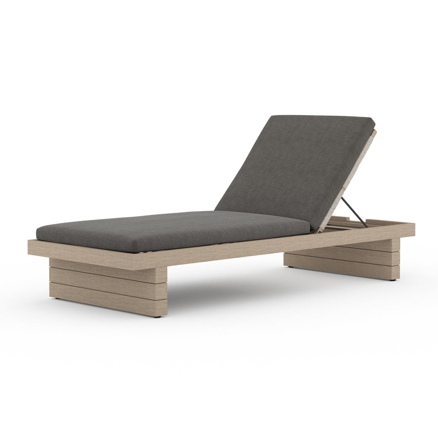 Lamar Outdoor Chaise-Four Hands-FH-223214-001-Outdoor ChaisesWashed Brown-Fsc / Grey Rope-Charcoal-1-France and Son