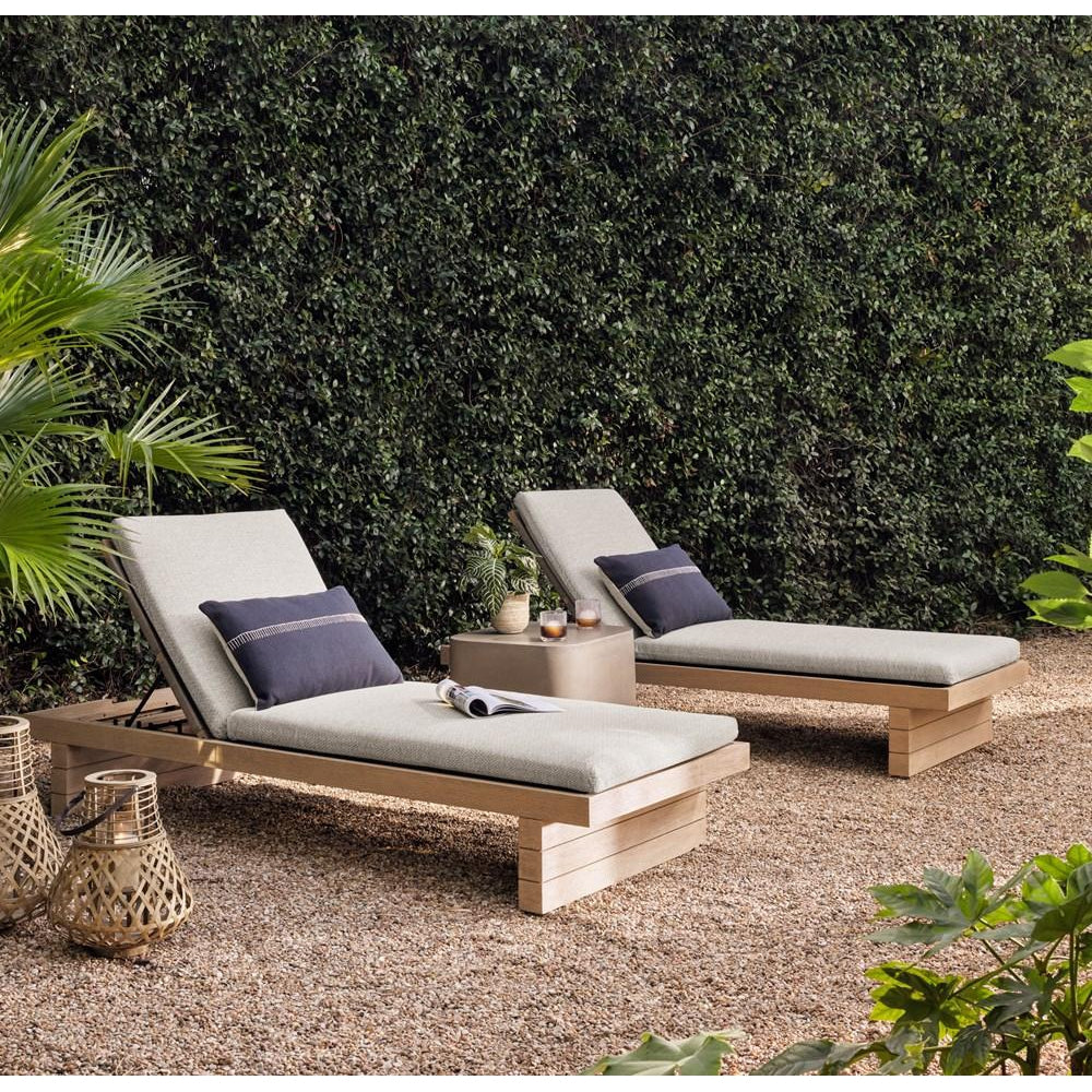 Lamar Outdoor Chaise-Four Hands-FH-223214-001-Outdoor ChaisesWashed Brown-Fsc / Grey Rope-Charcoal-2-France and Son
