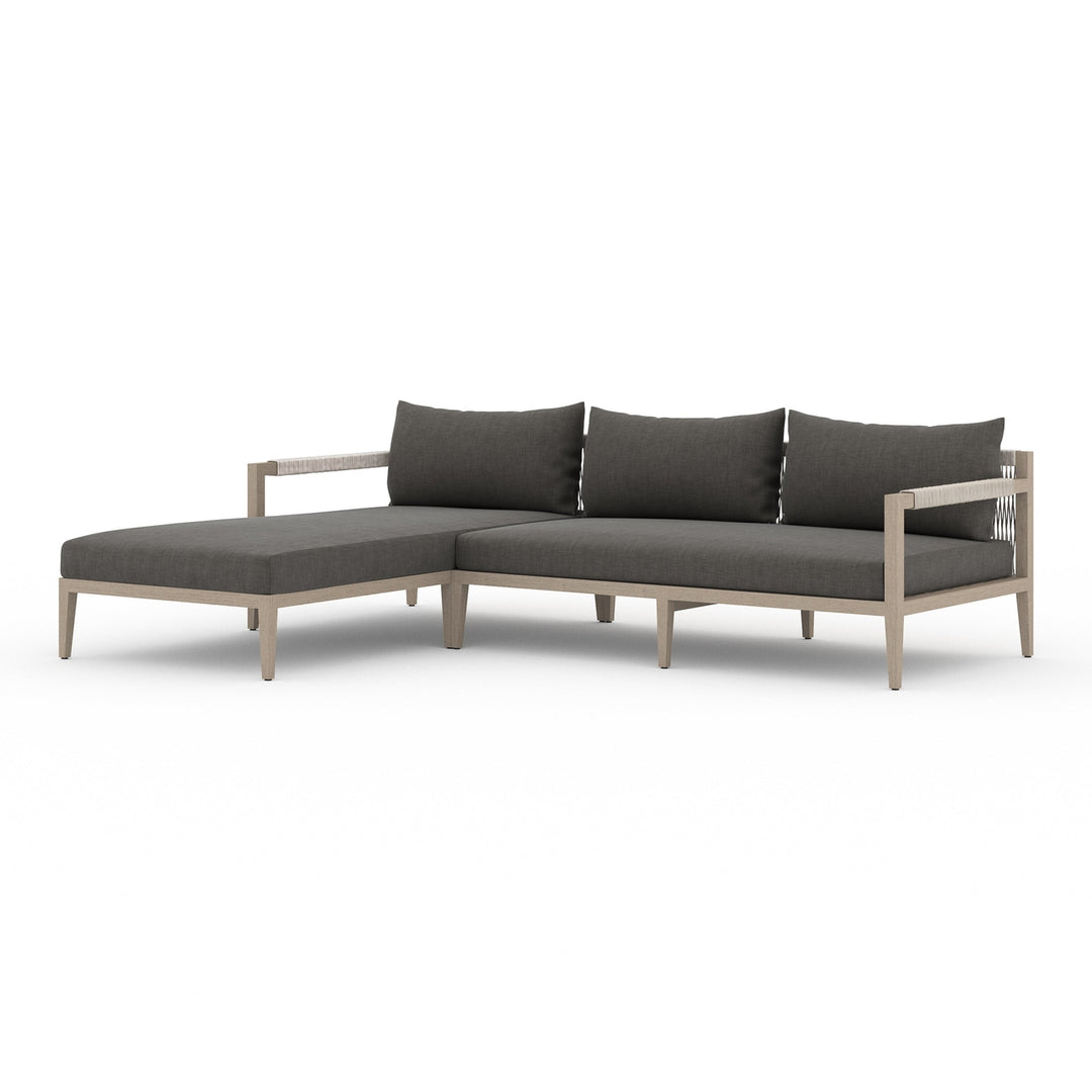 Sherwood 2 Pc Sectional-Four Hands-FH-223269-002-Outdoor SectionalsNatural Teak-Fsc / Grey Rope-LAF-Charcoal-13-France and Son
