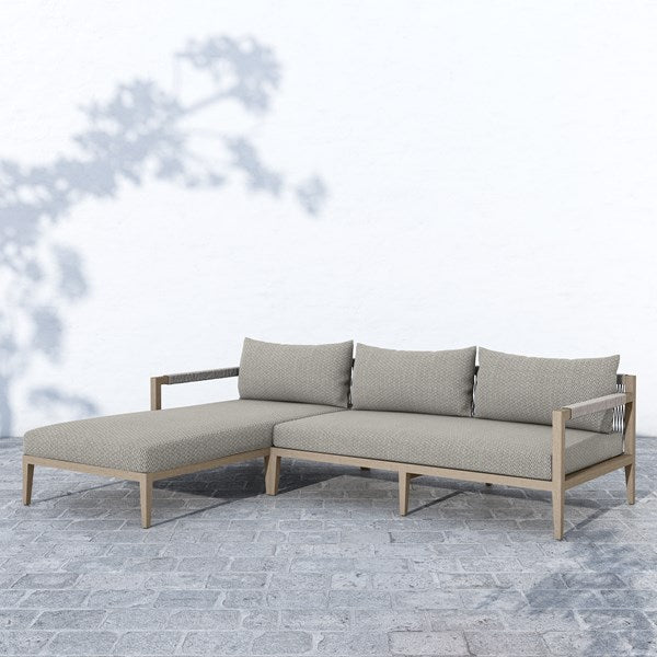 Sherwood 2 Pc Sectional-Four Hands-FH-223269-003-Outdoor SectionalsNatural Teak-Fsc / Grey Rope-LAF-Faye Ash-54-France and Son