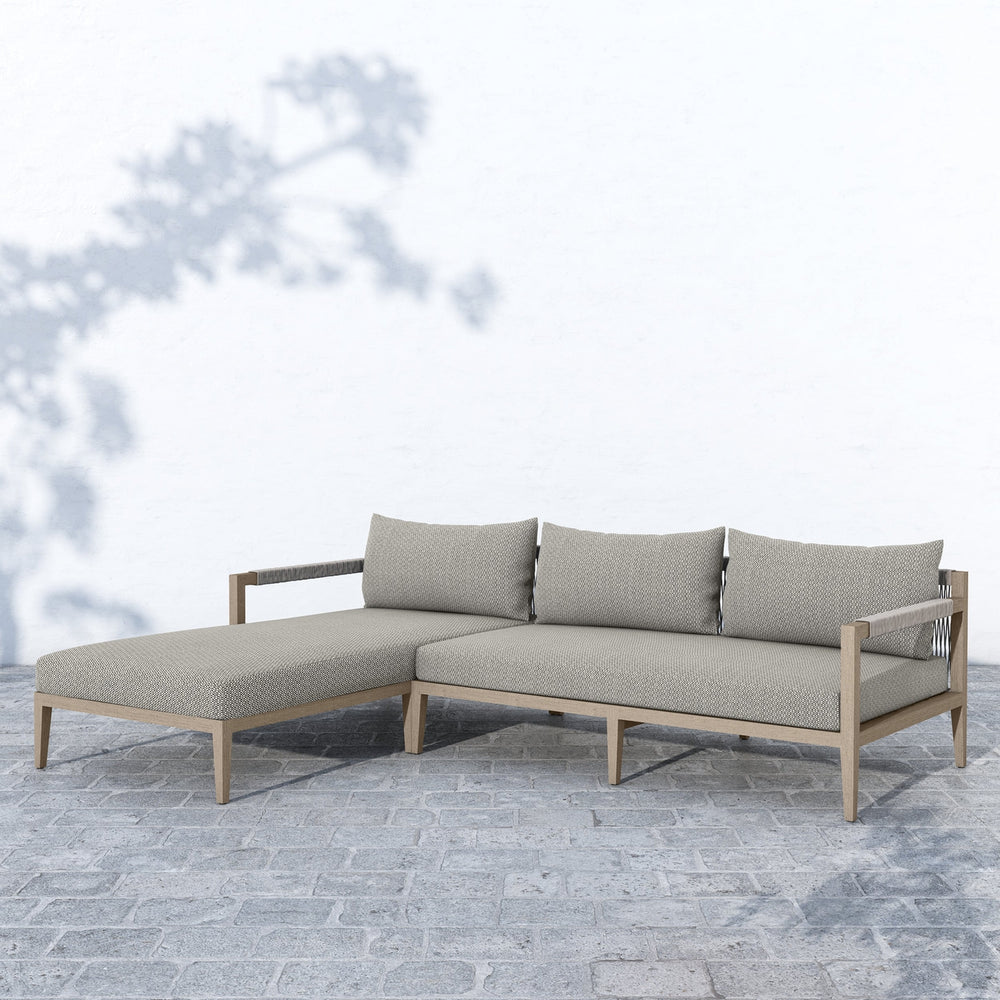 Sherwood 2 Pc Sectional-Four Hands-FH-223269-003-Outdoor SectionalsNatural Teak-Fsc / Grey Rope-LAF-Faye Ash-2-France and Son
