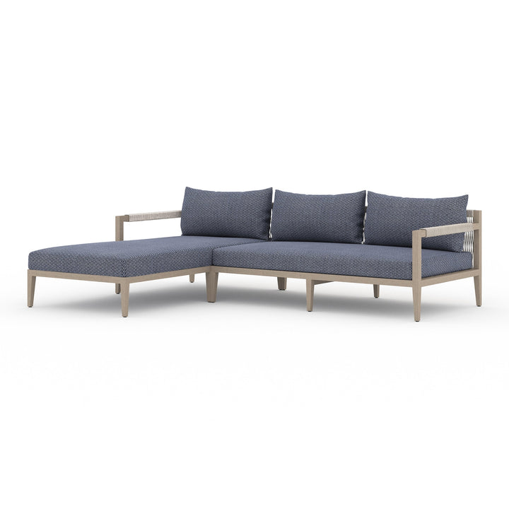 Sherwood 2 Pc Sectional-Four Hands-FH-223269-003-Outdoor SectionalsNatural Teak-Fsc / Grey Rope-LAF-Faye Ash-14-France and Son