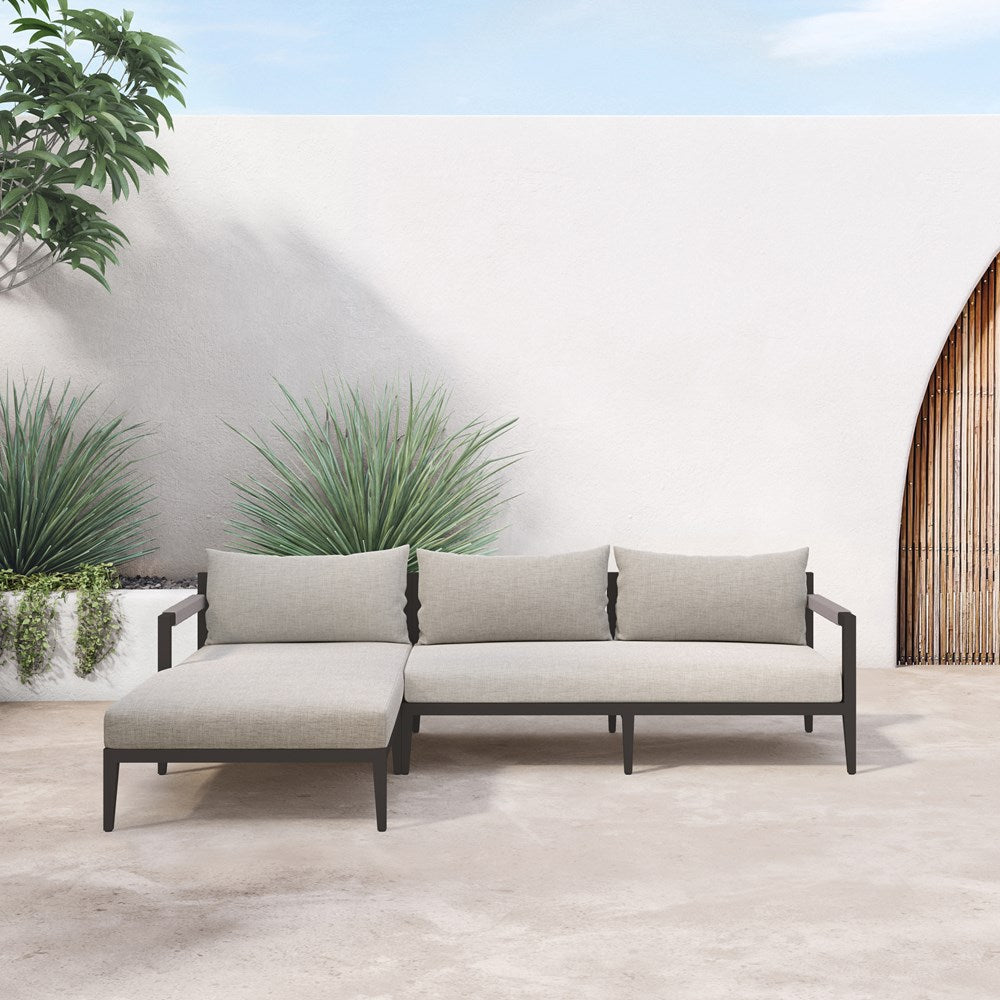 Sherwood 2 Pc Sectional-Four Hands-FH-223269-003-Outdoor SectionalsNatural Teak-Fsc / Grey Rope-LAF-Faye Ash-12-France and Son