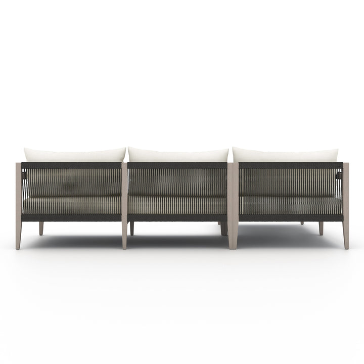 Sherwood 2 Pc Sectional-Four Hands-FH-223269-003-Outdoor SectionalsNatural Teak-Fsc / Grey Rope-LAF-Faye Ash-49-France and Son