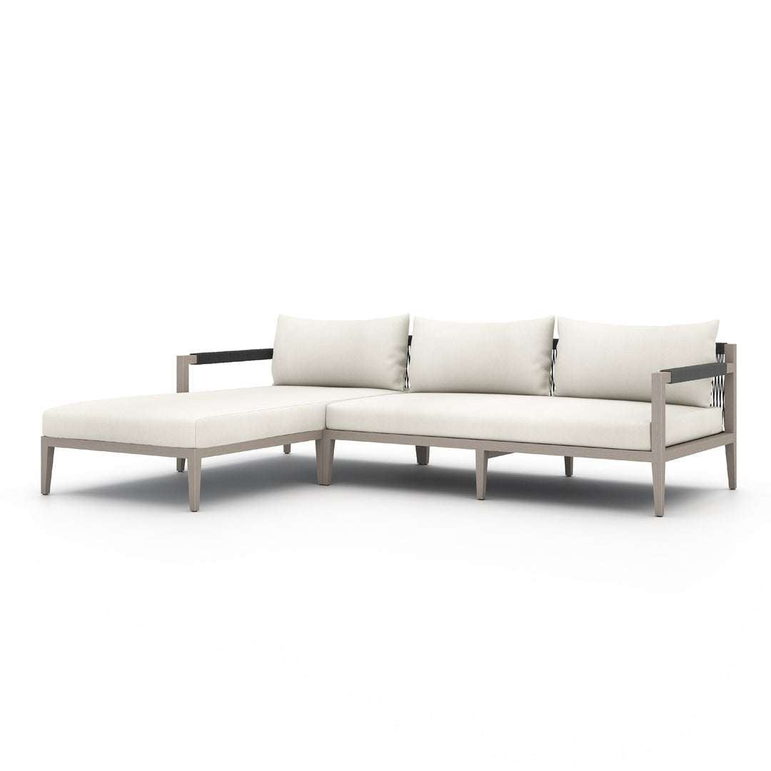 Sherwood 2 Pc Sectional-Four Hands-FH-223269-018-Outdoor SectionalsWeathered Grey-Fsc / Dark Grey Rope-LAF-Natural Ivory-46-France and Son