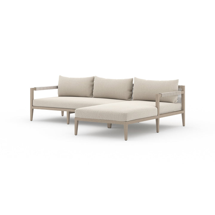 Sherwood 2 Pc Sectional-Four Hands-FH-223270-002-Outdoor SectionalsNatural Teak-Fsc / Grey Rope-RAF-Faye Sand-30-France and Son
