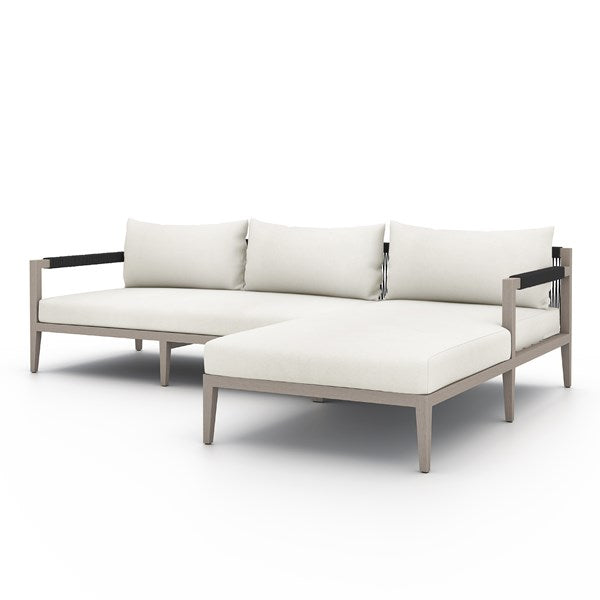 Sherwood 2 Pc Sectional-Four Hands-FH-223270-017-Outdoor SectionalsWeathered Grey-Fsc, Dark Grey Rope-RAF-Natural Ivory-56-France and Son