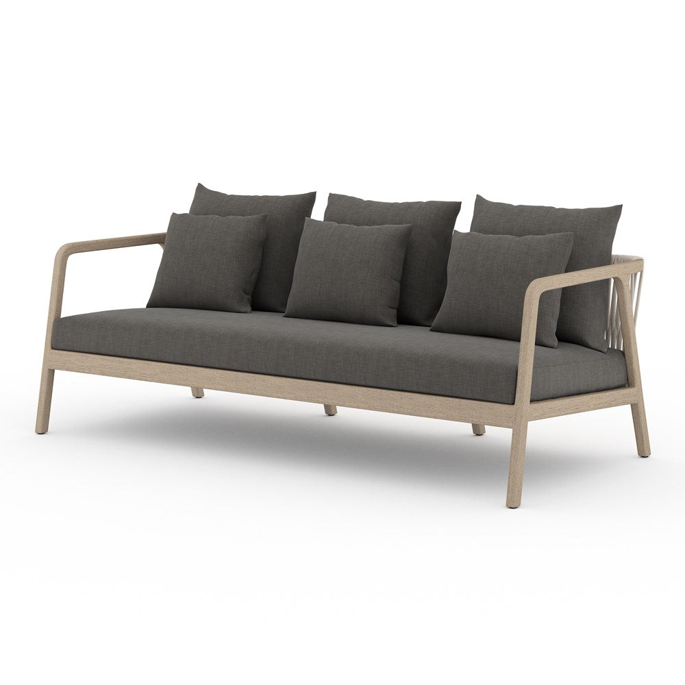 Numa Outdoor Sofa-Four Hands-FH-223328-003-Outdoor SofasWashed Brown-Fsc / Thick Grey Rope-Charcoal-13-France and Son
