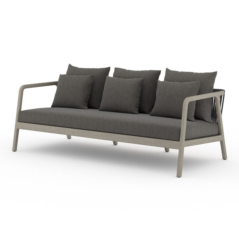 Numa Outdoor Sofa-Four Hands-FH-223328-004-Outdoor SofasWeathered Grey-Fsc / Thick Dark Grey Rope-Charcoal-17-France and Son