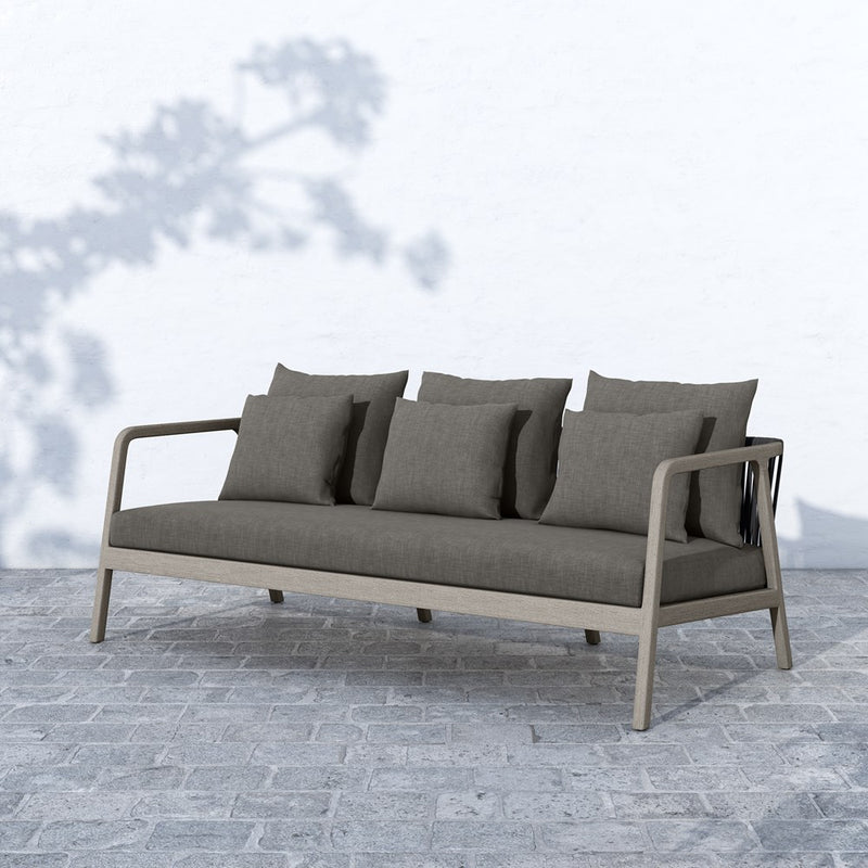 Numa Outdoor Sofa-Four Hands-FH-223328-002-Outdoor SofasWashed Brown-Fsc / Thick Grey Rope-Stone Grey-5-France and Son