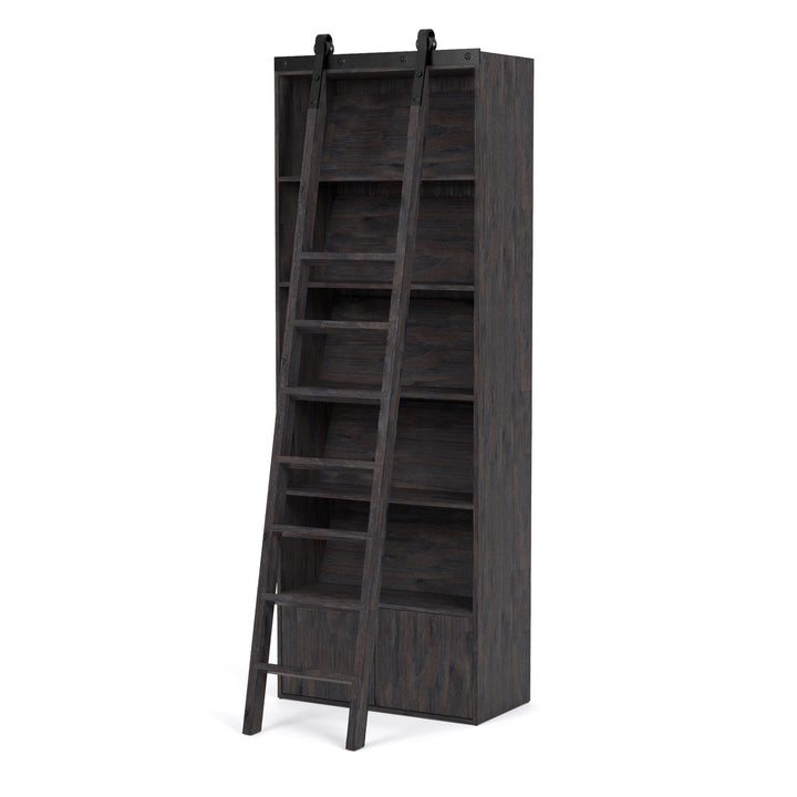 Bane Bookshelf-Four Hands-FH-223550-002-Bookcases & CabinetsDark Charcoal-With Ladder-16-France and Son