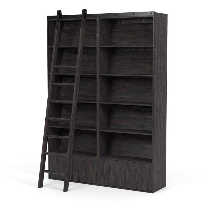 Bane Bookshelf-Four Hands-FH-223749-002-Bookcases & CabinetsDark Charcoal-Double With Ladder-18-France and Son