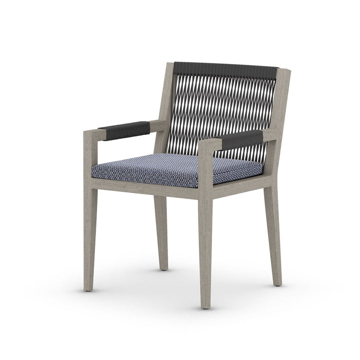 Biloxi Outdoor Dining Armchair-Four Hands-FH-223831-009-Outdoor Dining ChairsWeathered Grey-Fsc / Dark Grey Rope-Faye Navy-14-France and Son