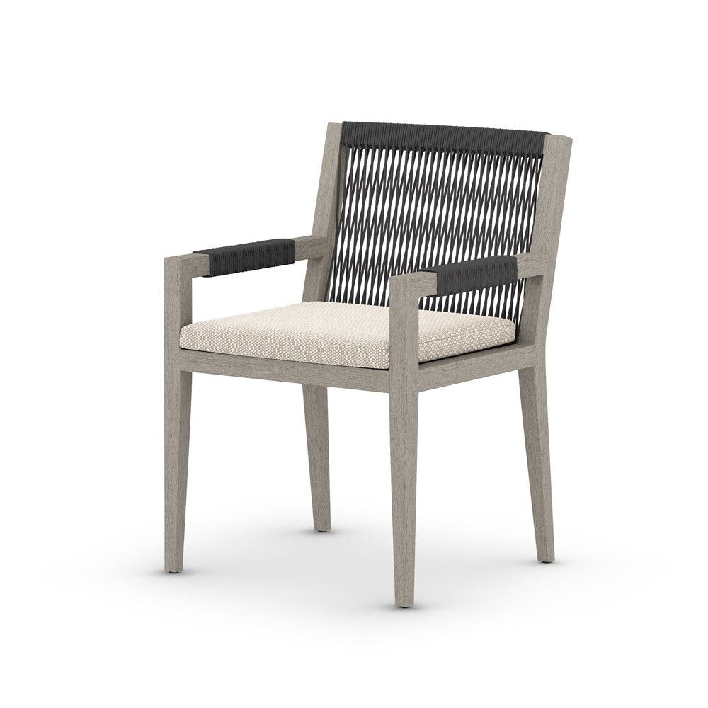 Biloxi Outdoor Dining Armchair-Four Hands-FH-223831-010-Outdoor Dining ChairsWeathered Grey-Fsc / Dark Grey Rope-Faye Sand-15-France and Son