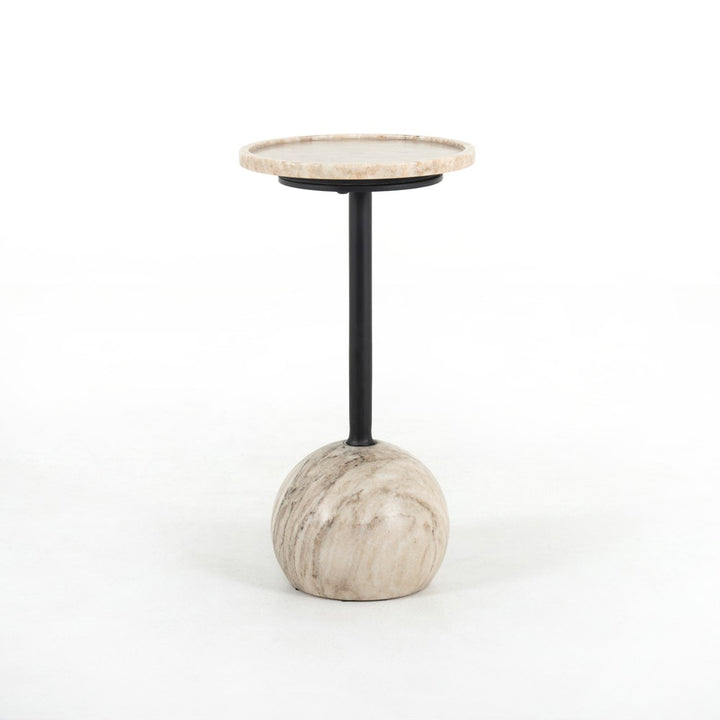 Viola Accent Table-Four Hands-FH-224056-001-Side TablesAntique White Marble-5-France and Son