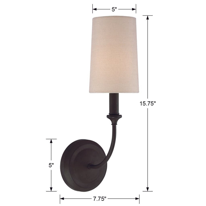 Libby Langdon For Crystorama Sylvan 1 Light Sconce-Crystorama Lighting Company-CRYSTO-2241-BF-Outdoor Wall SconcesBlack Forged-5-France and Son
